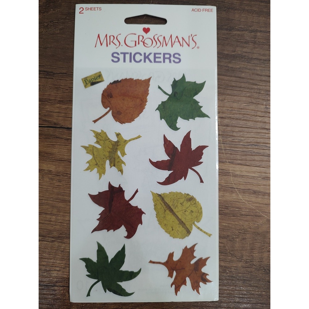 Mrs. Grossman's Lot 2 Sticker Sheets Brand New Package Papier Fall Leaves NOS